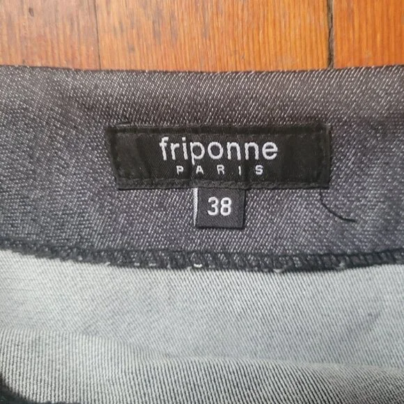 Beaded V-Hem Denim Skirt, Sz XS-S - Picture 5 of 13